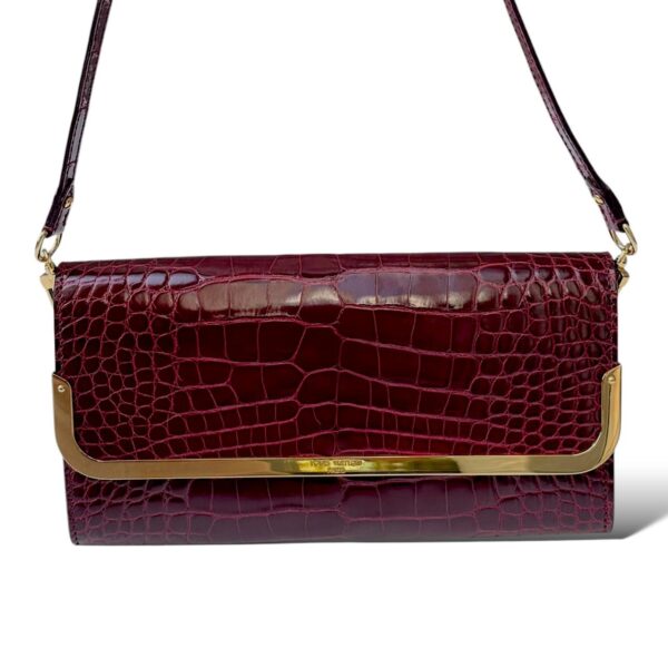 Louis Vuitton Monogram Burgundy Croco Shoulder Bag - Image 7