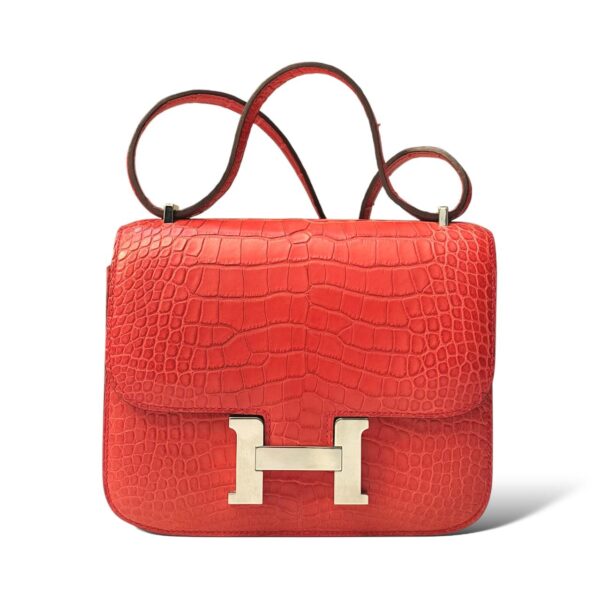 Hermes Constance 18 Geranium Croco PHW
