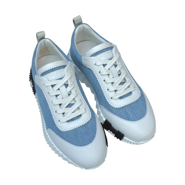 Hermes Bouncing 40EU Bleu Clair/Blanc Sneakers - Image 2