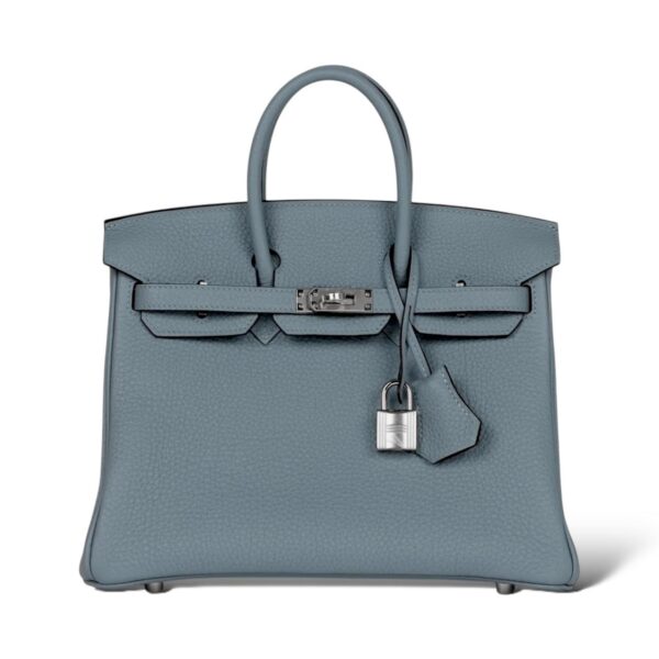 Hermes Birkin 25 Bleu Lin Togo PHW