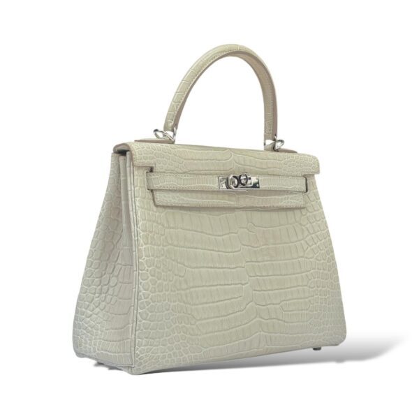Hermes Kelly 25 Beton Croco PHW - Image 2