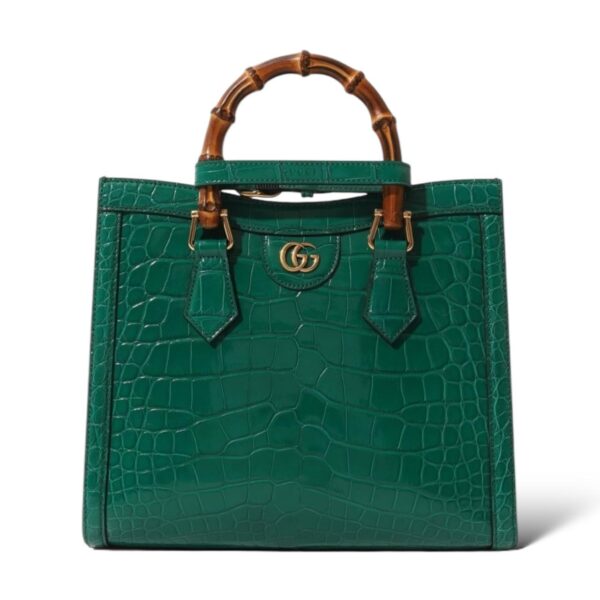 Gucci Diana Small Croco Top Handle Bag Emerald