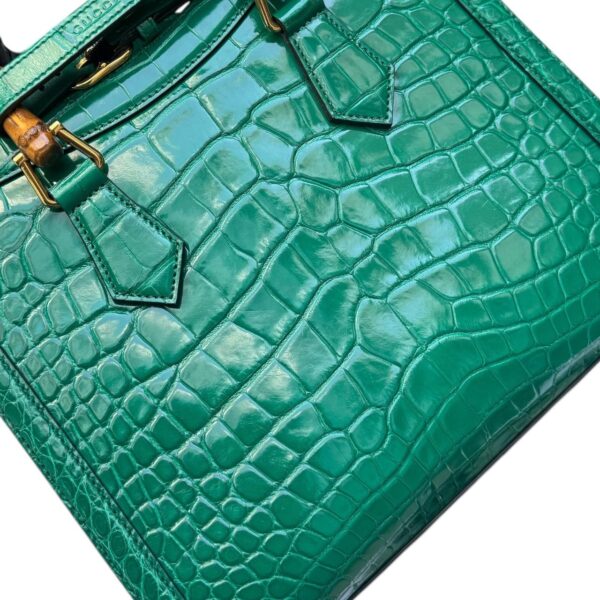 Gucci Diana Small Croco Top Handle Bag Emerald - Image 7