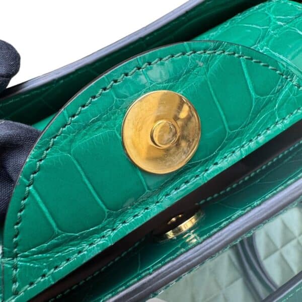 Gucci Diana Small Croco Top Handle Bag Emerald - Image 4
