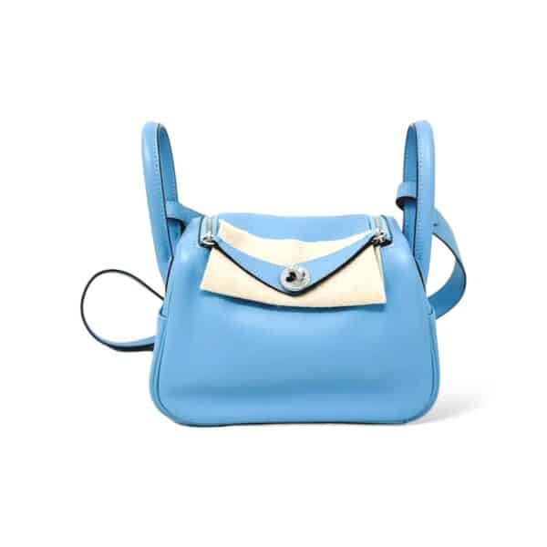 Hermes Mini Lindy Bleu Celeste Swift PHW - Image 3