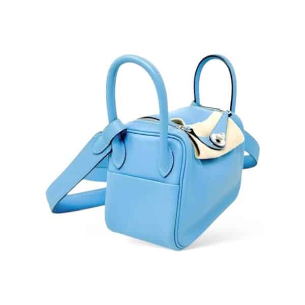 Hermes Mini Lindy Bleu Celeste Swift PHW - Image 2