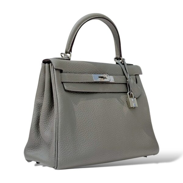 Hermes Kelly 28 Gris Meyer Clemence PHW - Image 5