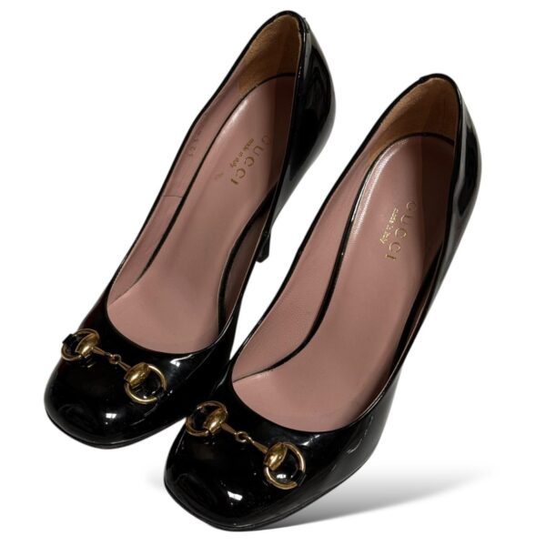 GUCCI Horsebit Patent Leather Black Shoes 36 EU - Image 4
