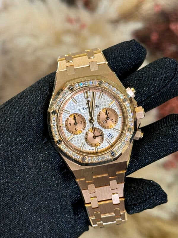 Audemars Piguet Royal Oak 26315OR.ZZ.1256OR.01 Chronograph Rose Gold Diamond-Set Bezel - Image 2