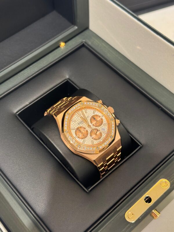 Audemars Piguet Royal Oak 26315OR.ZZ.1256OR.01 Chronograph Rose Gold Diamond-Set Bezel - Image 4