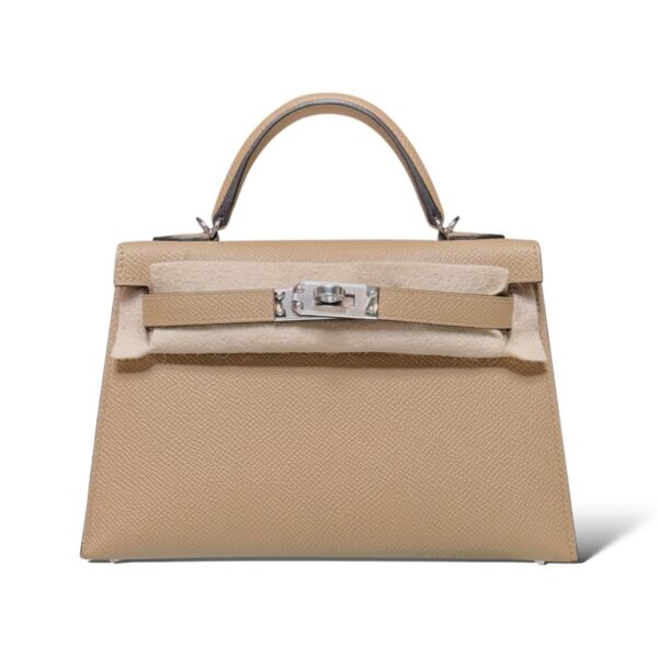 Hermes Kelly Mini Poussiere Epsom PHW