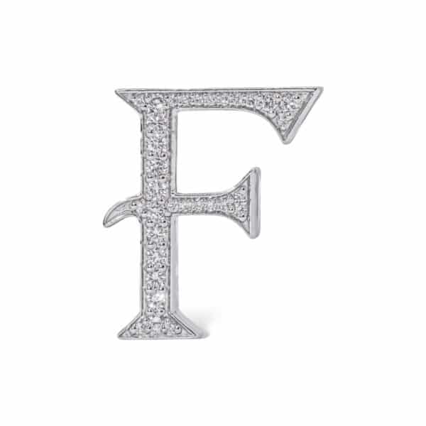 18K White Gold with Natural White Diamonds Charms - Large