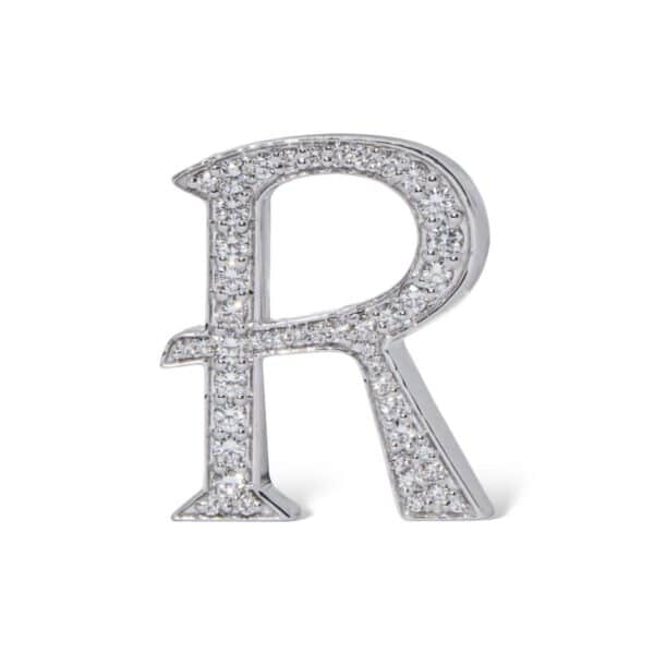 18K White Gold with Natural White Diamonds Charms - Large
