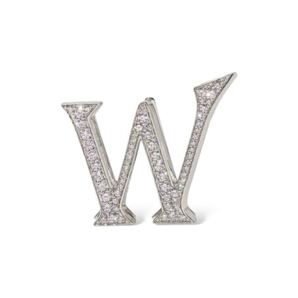 18K White Gold with Natural White Diamonds Charms - Large