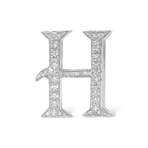 18K White Gold with Natural White Diamonds Charms - Large