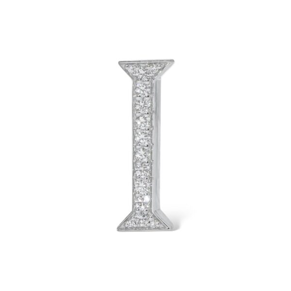 18K White Gold with Natural White Diamonds Charms - Large