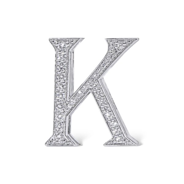18K White Gold with Natural White Diamonds Charms - Large