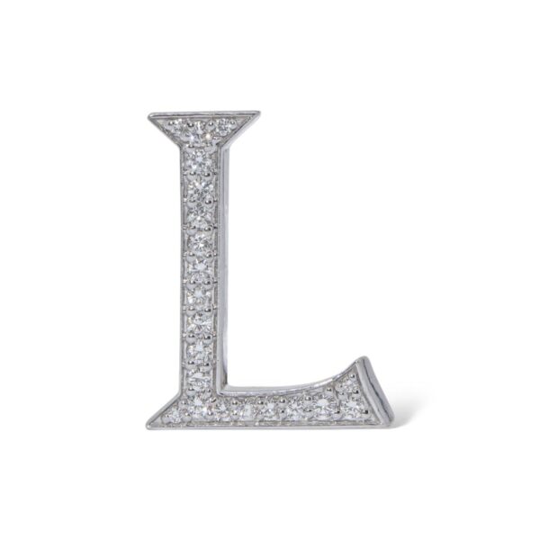 18K White Gold with Natural White Diamonds Charms - Large