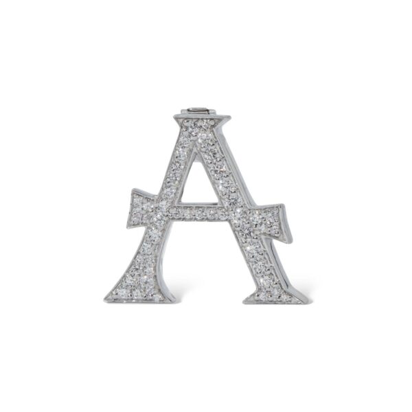 18K White Gold with Natural White Diamonds Charms - Medium