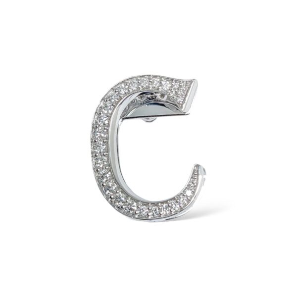 18K White Gold with Natural White Diamonds Charms - Medium
