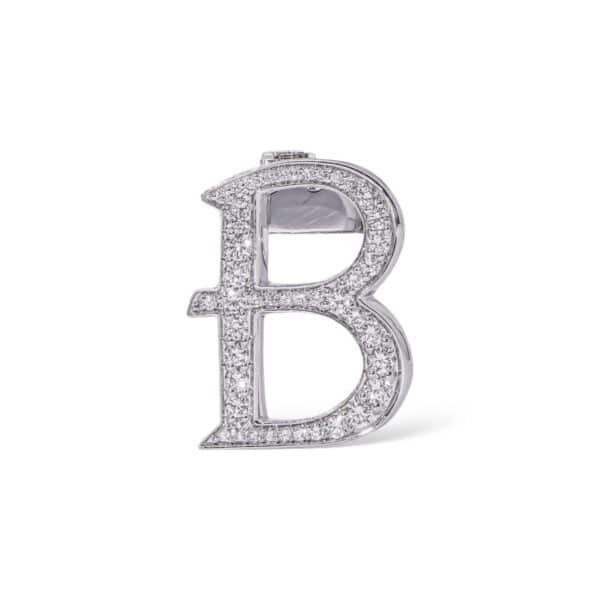 18K White Gold with Natural White Diamonds Charms - Medium