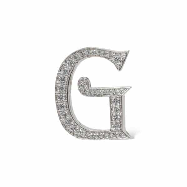 18K White Gold with Natural White Diamonds Charms - Medium