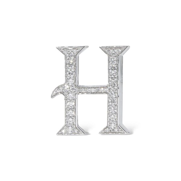18K White Gold with Natural White Diamonds Charms - Medium