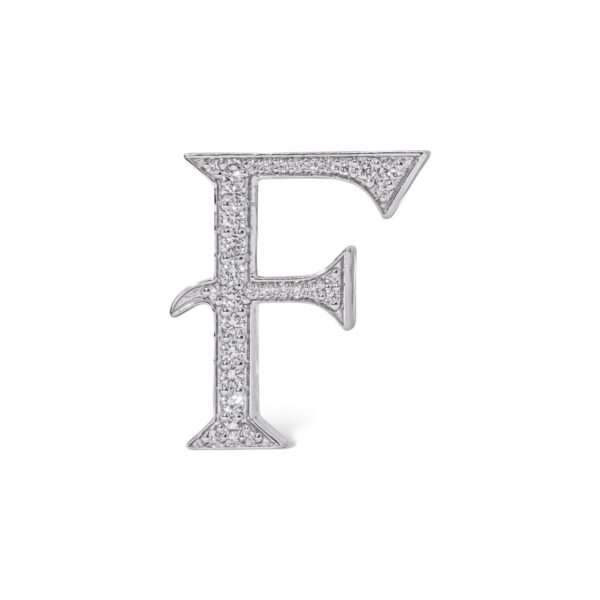 18K White Gold with Natural White Diamonds Charms - Medium
