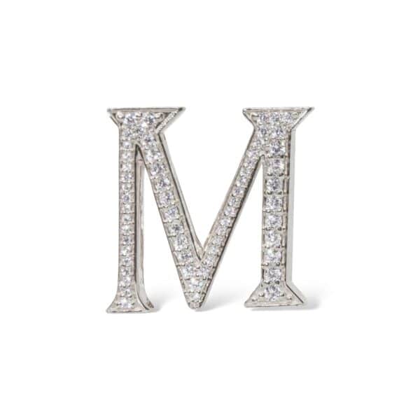 18K White Gold with Natural White Diamonds Charms - Medium