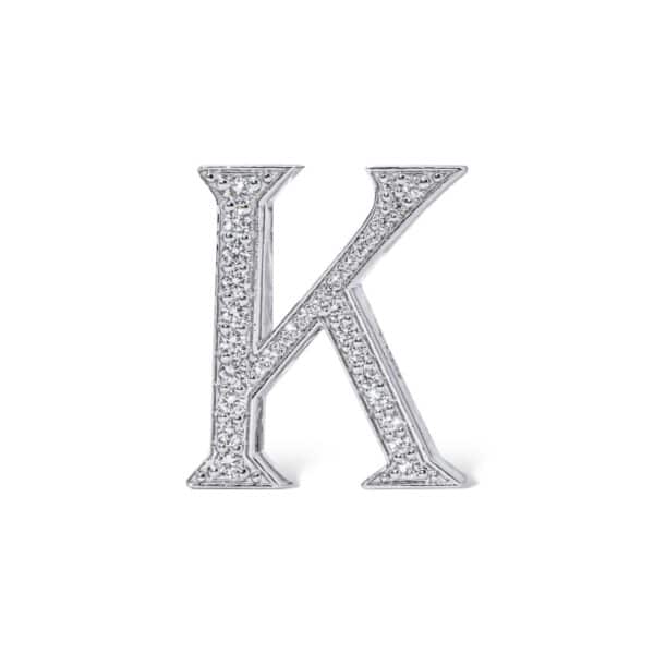 18K White Gold with Natural White Diamonds Charms - Medium