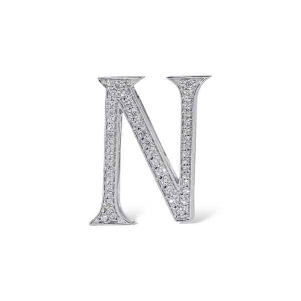 18K White Gold with Natural White Diamonds Charms - Medium