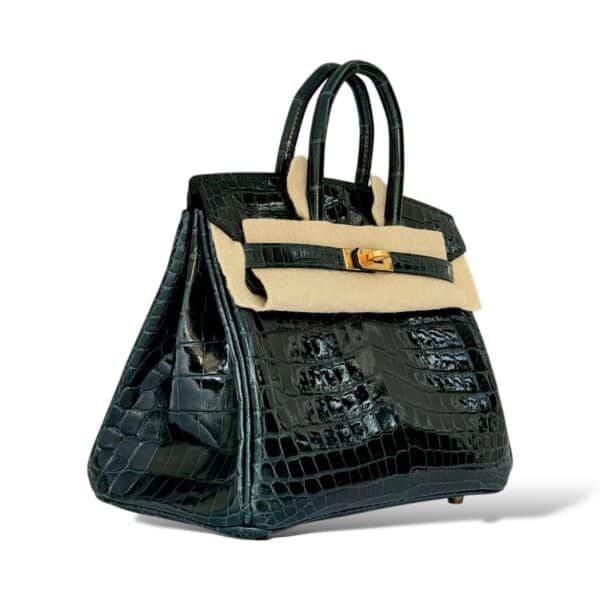 Hermes Birkin 25 Vert Cypress Shiny Croco GHW - Image 2