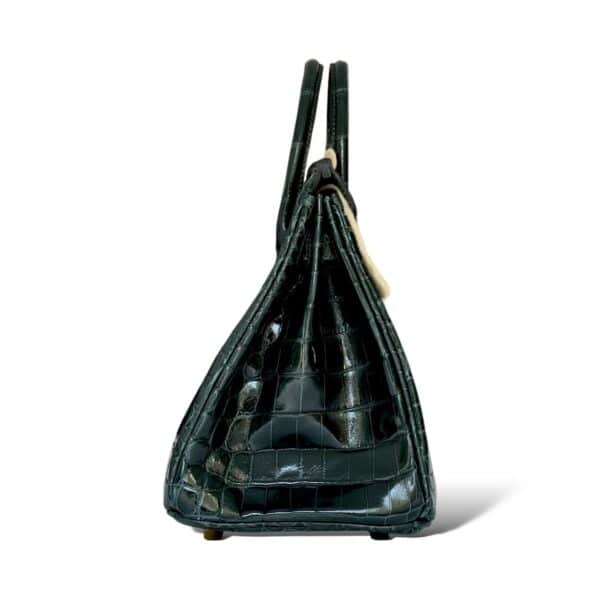 Hermes Birkin 25 Vert Cypress Shiny Croco GHW - Image 3