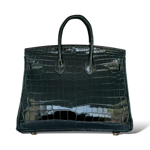 Hermes Birkin 25 Vert Cypress Shiny Croco GHW - Image 4