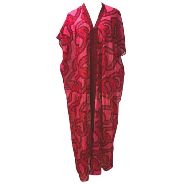 Hermes Caftan De Plage Fantaisie Détr Ox Rose Tapioca Free Size