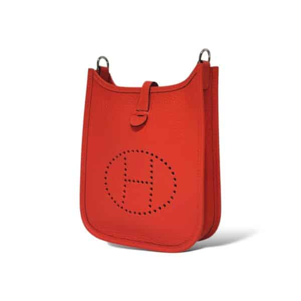 Hermes Mini Evelyne Amazone Orange Clemence PHW - Image 6