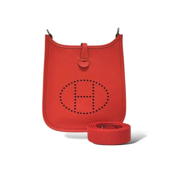 Hermes Mini Evelyne Amazone Orange Clemence PHW - Image 2