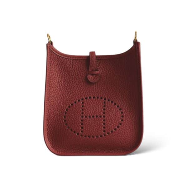 Hermes Mini Evelyne Rouge H Clemence GHW