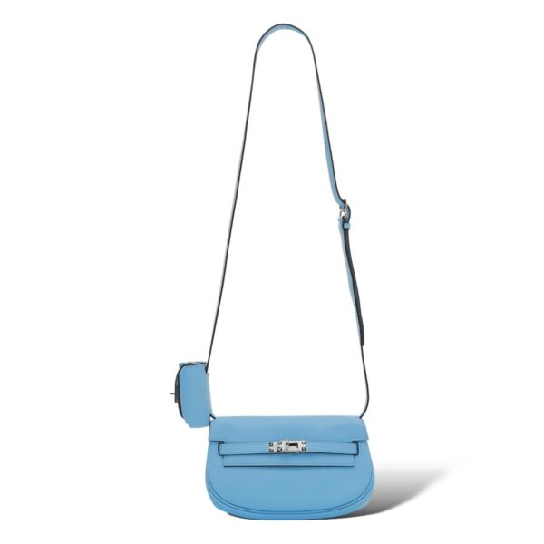 Hermes Kelly Moove Bleu Celeste Swift PHW - Image 4
