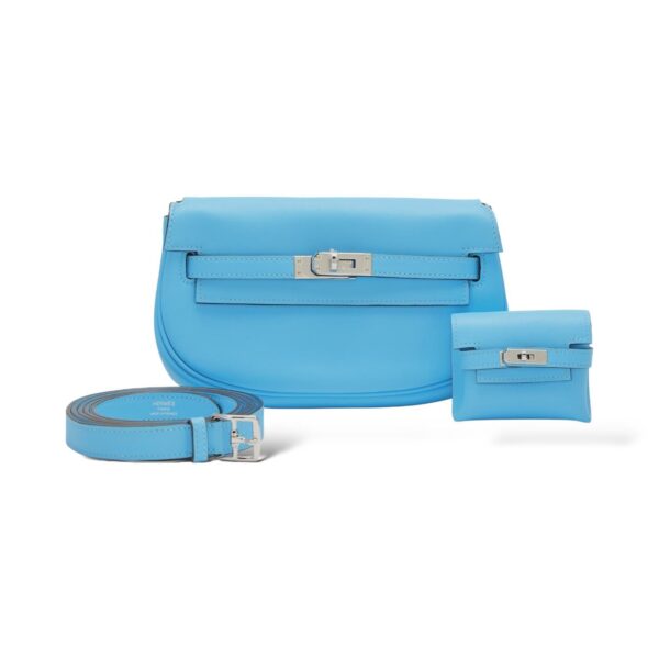 Hermes Kelly Moove Bleu Celeste Swift PHW