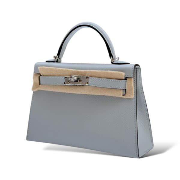 Hermes Kelly Mini Bleu Glacier Epsom PHW - Image 5