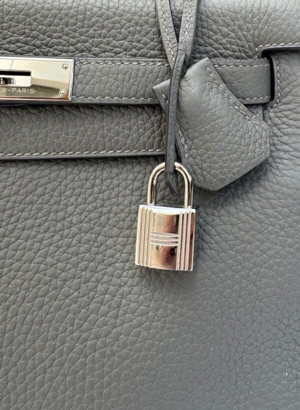 Hermes Kelly 28 Gris Meyer Clemence PHW - Image 7
