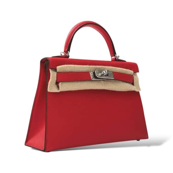 Hermes Kelly Mini Rouge de Coeur Veau Madame PHW - Image 2