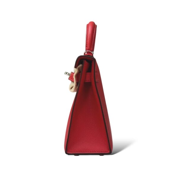 Hermes Kelly Mini Rouge de Coeur Veau Madame PHW - Image 3