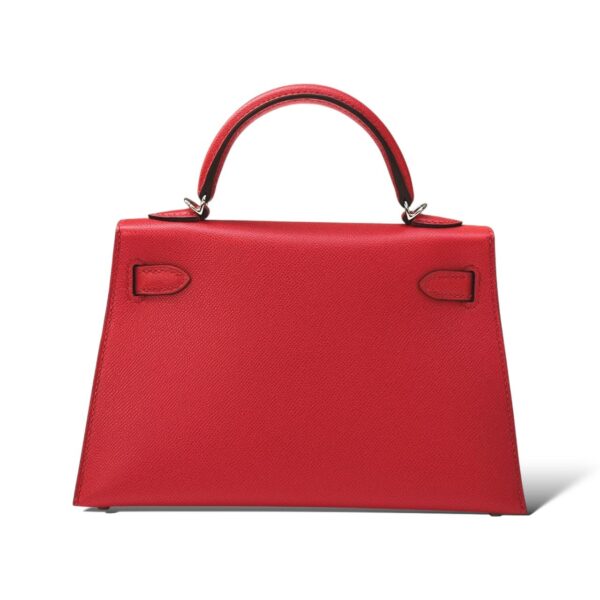 Hermes Kelly Mini Rouge de Coeur Veau Madame PHW - Image 4