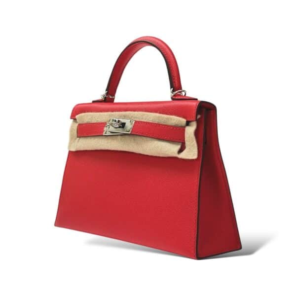 Hermes Kelly Mini Rouge de Coeur Veau Madame PHW - Image 5