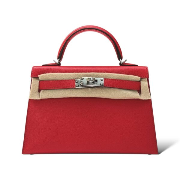 Hermes Kelly Mini Rouge de Coeur Veau Madame PHW
