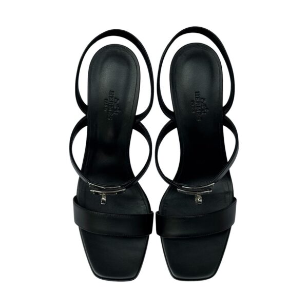 Hermes Glamour 95 Black 40 EU Sandal - Image 3