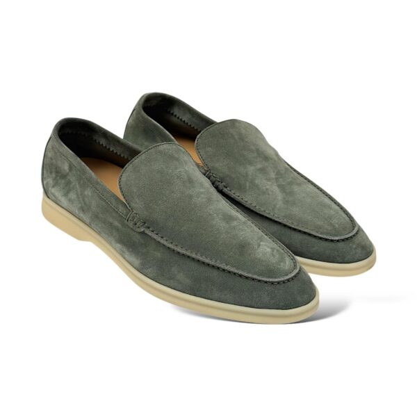 Loro Piana Summer Walk Loafer Suede Frozen Fir 41.5 EU
