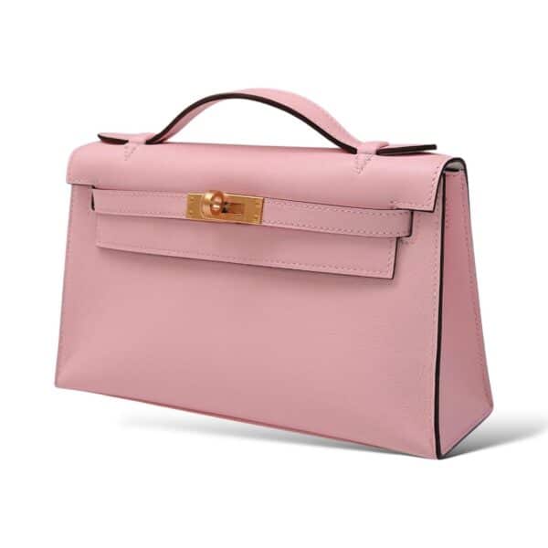 Hermes Kelly Pochette SO Rose Sakura Swift PBHW - Image 5
